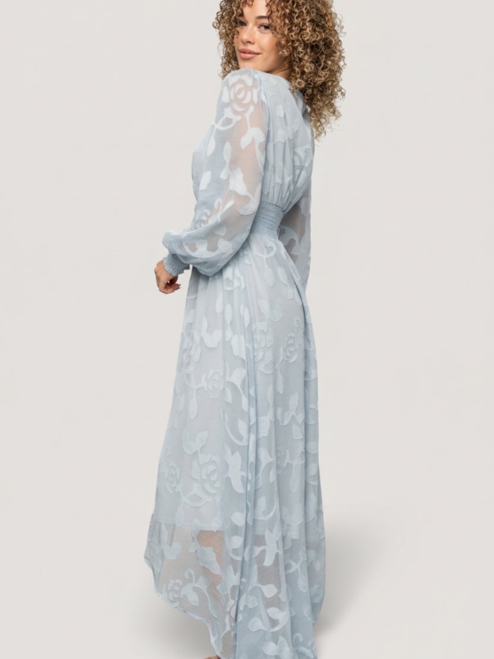 Baltic Born Daniella High Low Maxi Dress | Light Blue Size LL - Picture 4 of 5